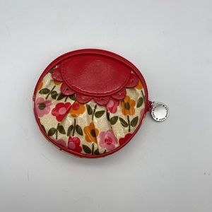 Vera Bradley Frill Peek-a-Boo Vinyl Coin Purse Folkloric Wallet Floral Retired